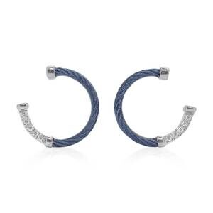 NEW ALOR women's 3/4 circle earrings in blueberry